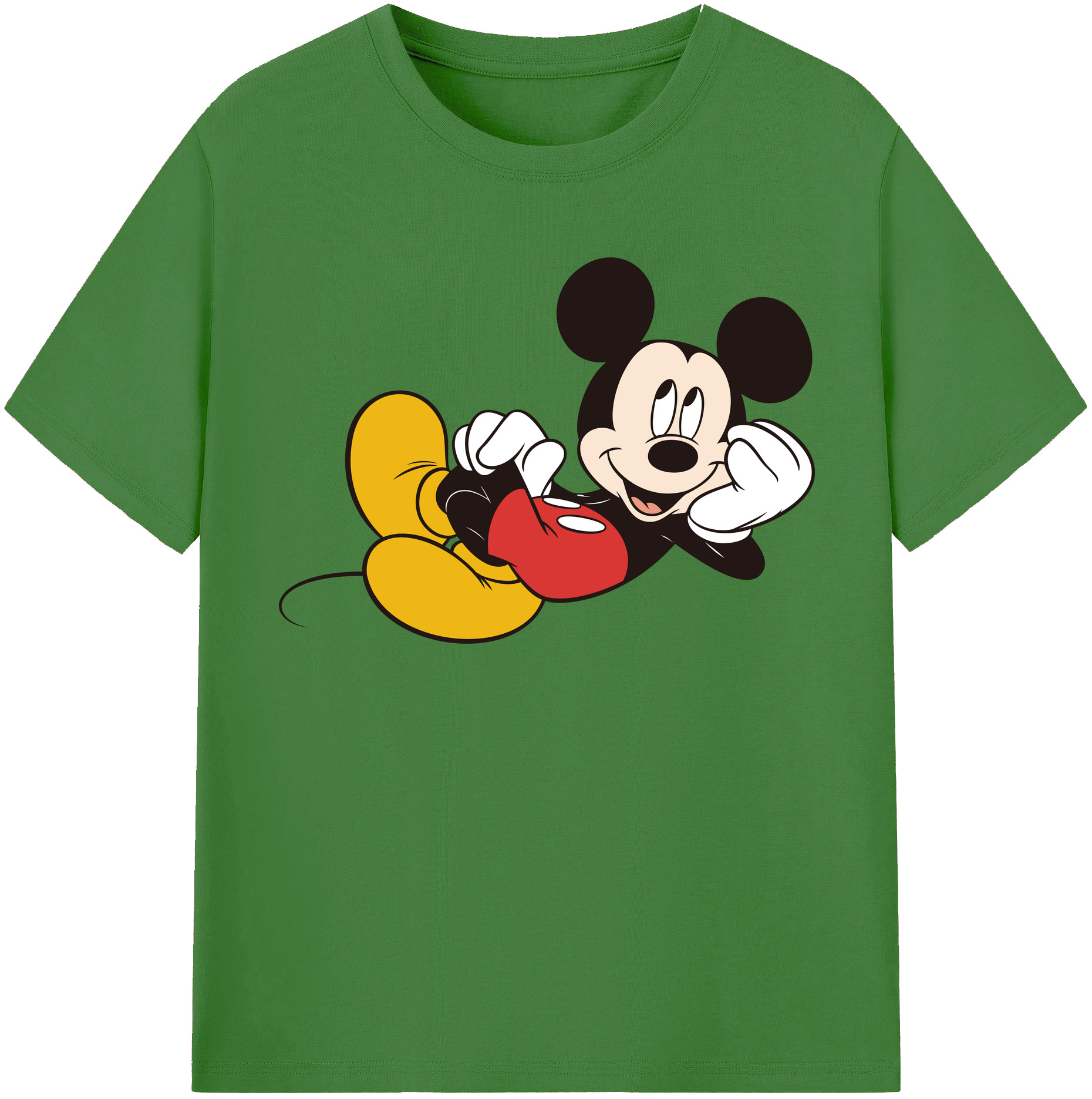 （画像用） ミッキーマウス Mickey Mouse レディースカジュアルプリントTシャツ（綿100％）